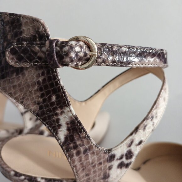 BNIB Nine West Paddysday Heels Pointed Toe Snakeskin print strap Multiple Sizes - Picture 5 of 10